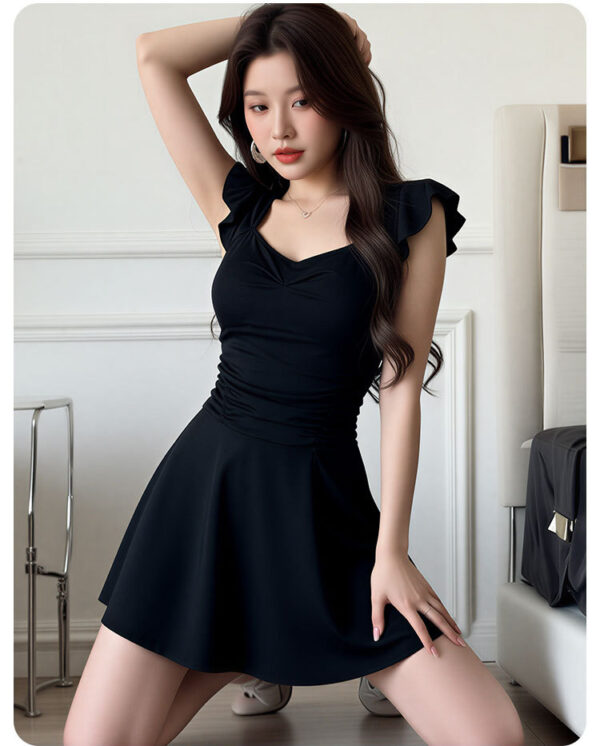 O1CN012OMFzg1PZBQNroEpq_!!2221539971854-0-cib Black one-piece swimsuit with a skirt-style