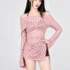 Slimming and gathering small breast split-style swimsuit