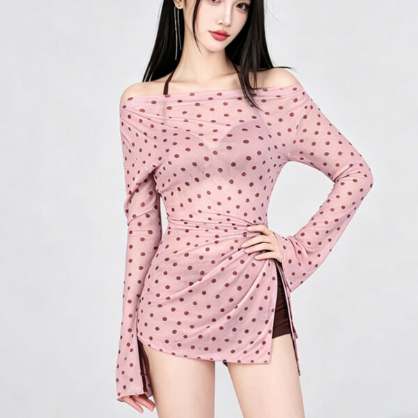 Slimming and gathering small breast split-style swimsuit