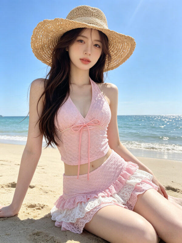 O1CN01TMf4LG1D07jhfrv1z_!!2221546790153-0-cib Pink split-body swimsuit