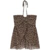 Leopard-print halter chiffon dress with straps