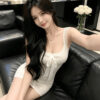 Lace camisole dress with straps