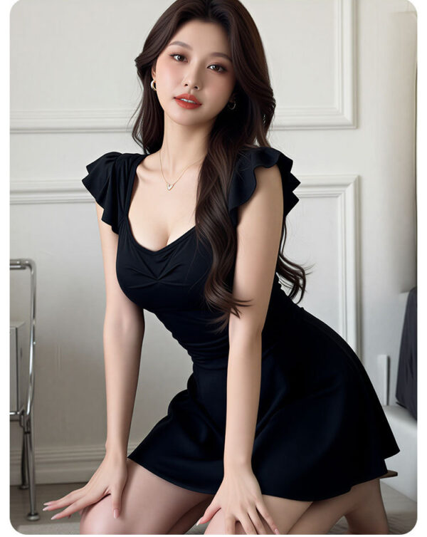 O1CN01f4ksJD1PZBQOCDnEB_!!2221539971854-0-cib Black one-piece swimsuit with a skirt-style