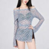 Slimming and gathering small breast split-style swimsuit