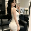 Lace camisole dress with straps